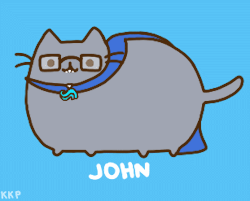 kkp-absconds:   Last set for today, make more another time. As usual, Pusheen doesn’t belong to me. Oh whoops John don’t have his yellow shoes &gt;:O Oh well  