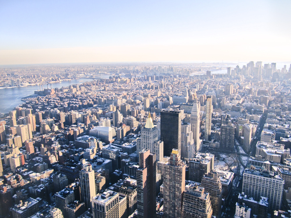 Manhattan from the top of the Empire state building, the first week of February,