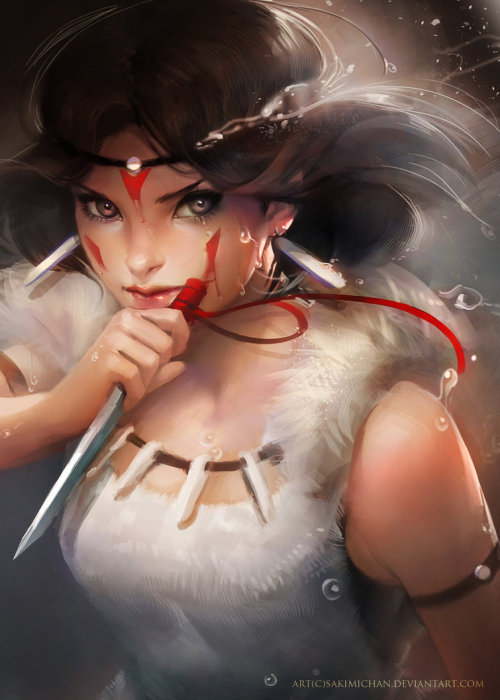 wannabeanimator:Princess Mononoke by =sakimichan