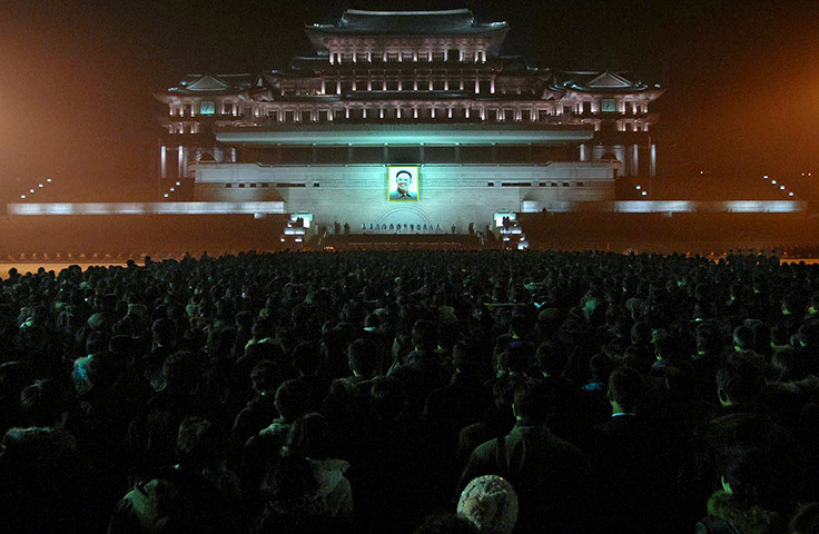 lasociedadelespectaculo:  KCNA / AFP / Getty Images  Pyongyang, North Korea: Thousands