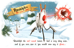 iheartchaos:  Christmas morning comics: “Randolph the Red Nosed Turret” A charming little comic from Valve about a charming little turret. Read it here 