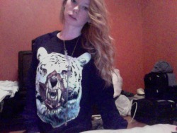 Love my new Actual Pain Gore Tiger sweatshirt. Rockin it tonight for the party.