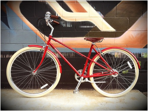 harpraxis:  My shiny new Bobbin Madam mixte. 5 speed, and goes pretty fast! It’s my first bike in ab