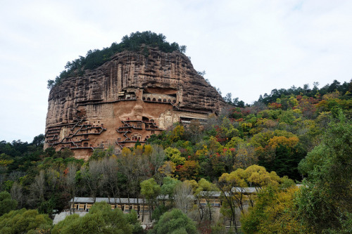 ifc_skn on Flickr.Maijishan Grottoes are a series of 194 caves cut in the side of the hill of Majish