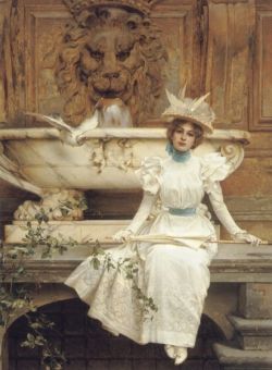thetemperamentalgoat:  Waiting by the Fountain, by Vittorio Matteo Corcos 
