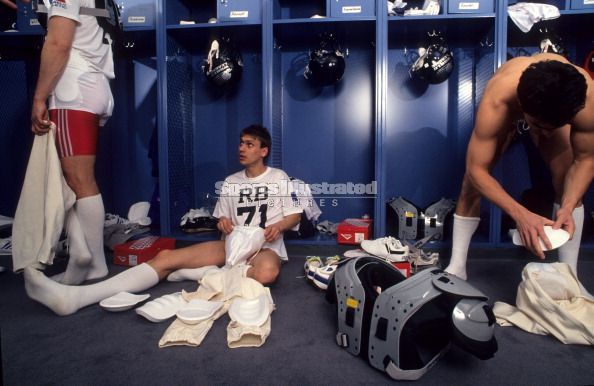 bootslaveboyusa:  rockthesox:  I would stare too.  These guys need a post game faggot
