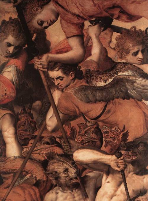 loverofbeauty:  The Fall of the Rebellious Angels (detail) by Frans Floris 1516-1570 