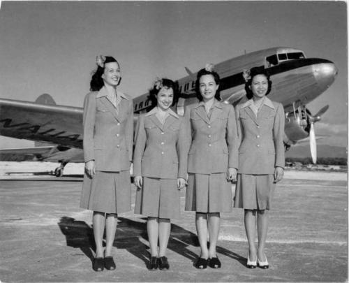 Hawaiian Airlines stewardesses, 1957.