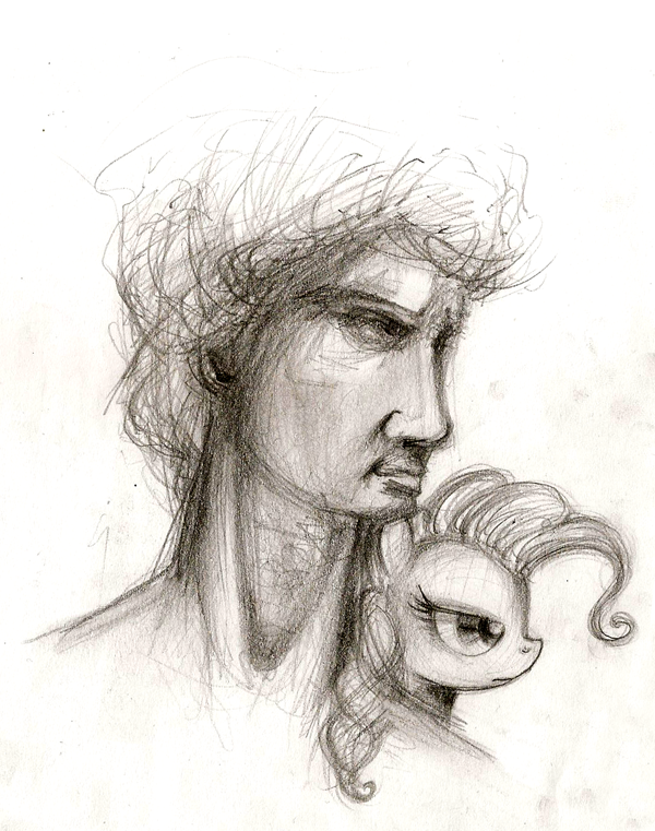 I don&rsquo;t know why, but apparently I made a sketch of Pinkie with Michelangelo&rsquo;s
