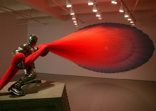 alecshao:  Do-Ho Suh, Paratrooper (The threads are attached to a cloth of embroidered