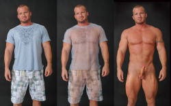 Rugbyplayerandfan:  Speci-Men:  Speciman 10A28: Clothed, See-Through, Unclothed 