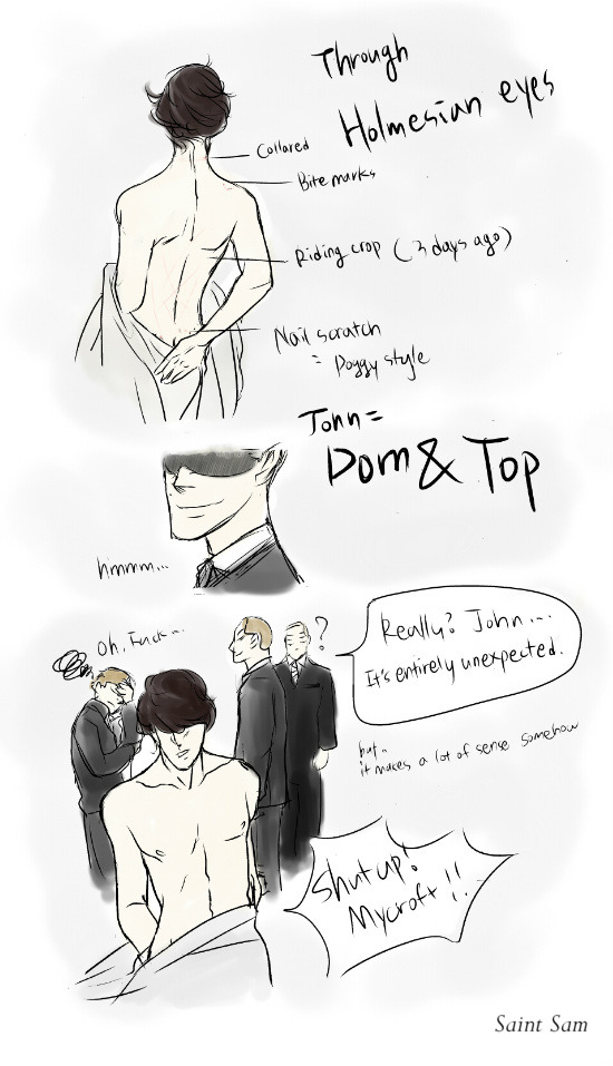 ishipjohnlock247:  holligenet:  sherlockspeare:  Mycroft knows everything. Hahaha.