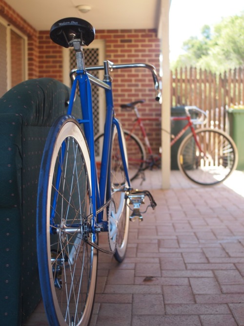 into-temptation: Mitch’s bike. Next change is a brooks saddle and brown leather handlebar tape.