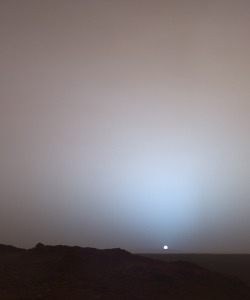 overdosage:  First photograph of sunset on Mars, 2005 