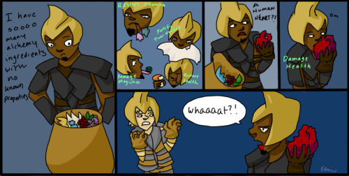 I DONE MADE A SKYRIM COMIC AND IT ONLY TOOK ME LIKE FIVE HOURS.EFF YEAH.http://blakkichan.deviantart