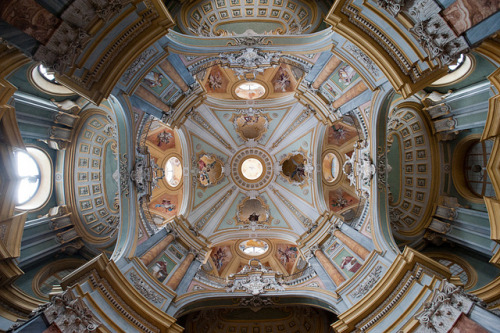 Chiesa di Santa Chiara, Bra, view of the ceiling, project by Bernardo Antonio Vittone.