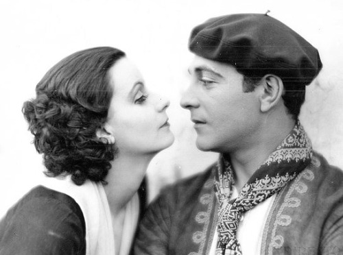 historiful:Actress Greta Garbo (1905-1990), with actor Ricardo Cortez (1900-1977), in Monta Bell’s