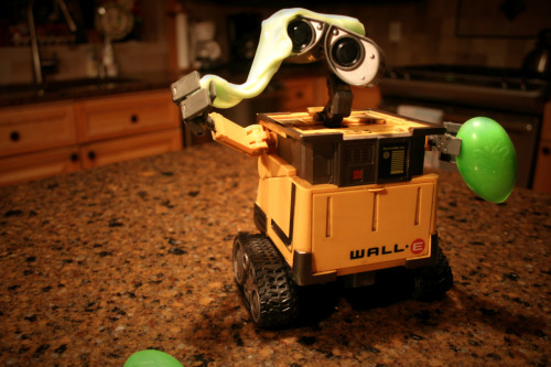 Wall-E got some silly putty for Christmas this year… he hasn’t put it down.