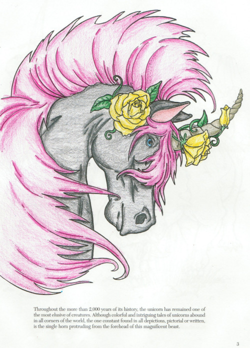 Set of unicorn pages I coloured.