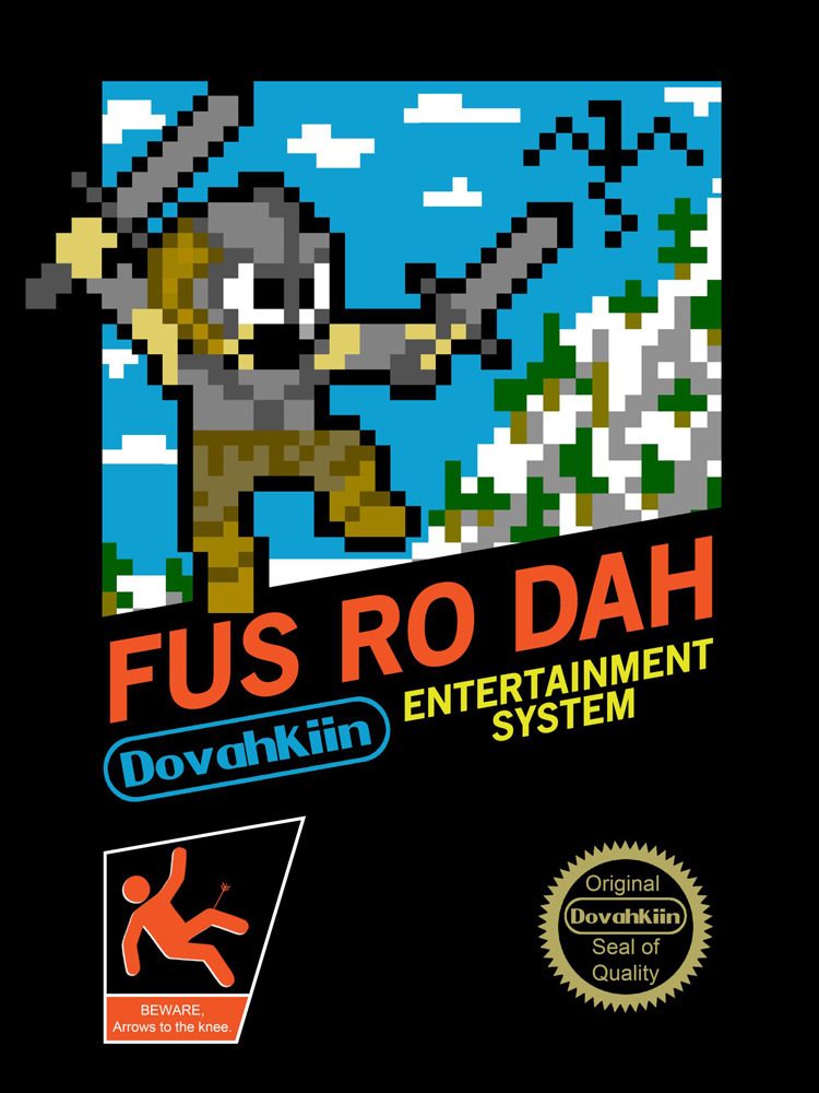 If you didn’t already know, Elder Scrolls: Skyrim started out at an original NES title (Just kidding!). Artist Famousafterdeath did, however, put the famous adventure game into a killer 8-bit shirt design.
You can grab one up now at his RedBubble...