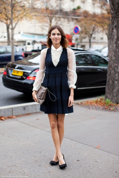 olivemylove:Alexa Chung photographed by Carolines Mode for Stockholm Street Style