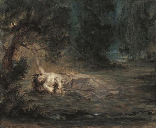 Porn photo Eugene Delacroix, The Death Of Ophelia