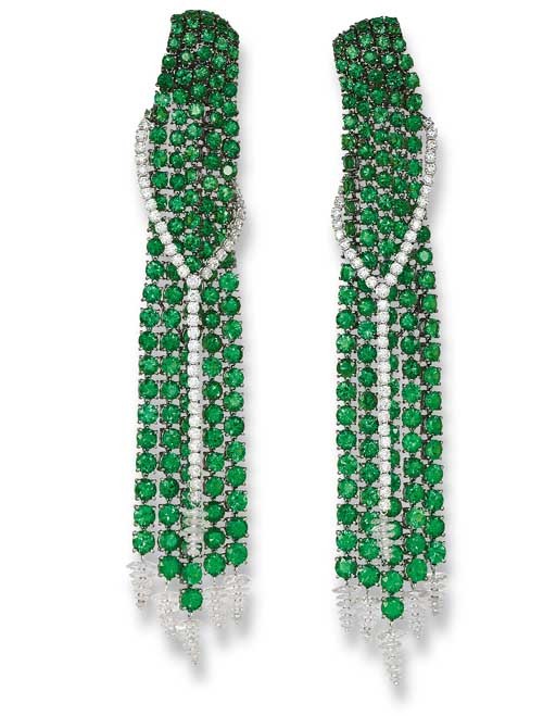 omgthatdress:  Tsavorite Garnet and Diamond Earrings Carnet Christie’s 