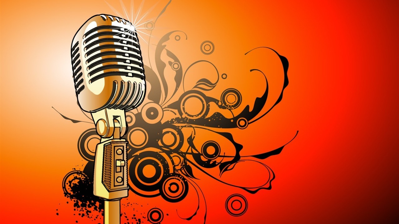 Music microphone black background