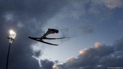 euralmanac-blog:Obserstdorf, GermanySimon Ammann of Switzerland soars during the trial jump at the f