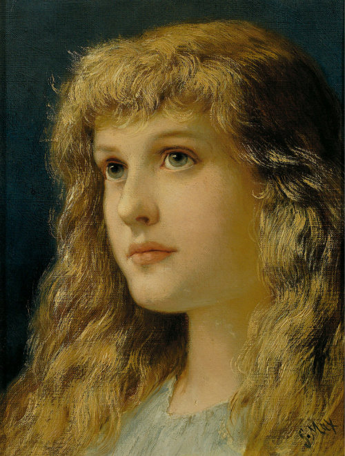 Portrait of a blonde girl, Gabriel Cornelius Ritter von Max. Germany (1840 - 1915)