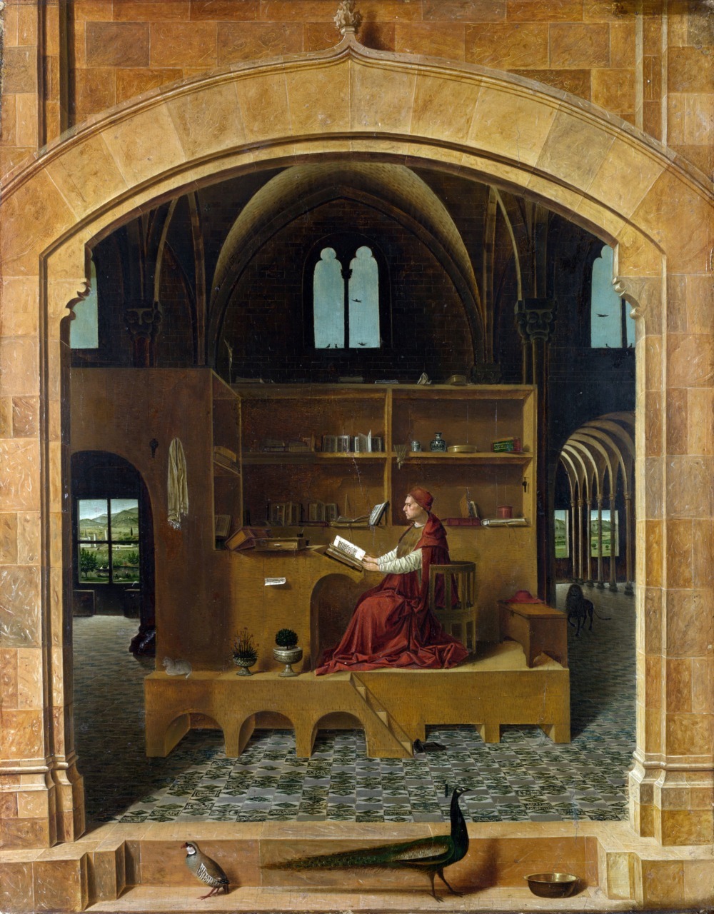 loverofbeauty:  St. Jerome in His Study by Antonello da Messina (1475) 