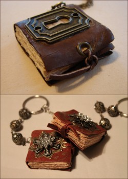 Truebluemeandyou:  Diy Mini Book Necklaces With Charms. I Have Posted 3 Or 4 Mini