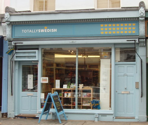 Totally Swedish, Crawford Street, Marylebone, London.  The Swedish Embassy and a Swedish Church are 