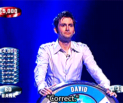 tardis-impala:David Tennant on a special Doctor Who edition of the Weakest Link.