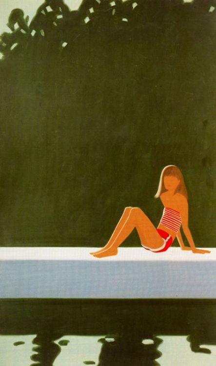 notimeforuglygirls: Alex Katz 1927- US Tracy on the raft