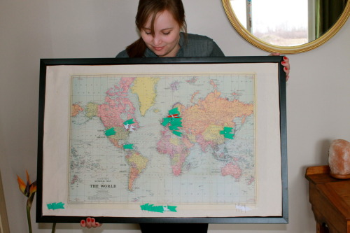 laurennemchik:  DIY TRAVEL MAP  When it came to exchanging gifts, my friend, Anika completely showed