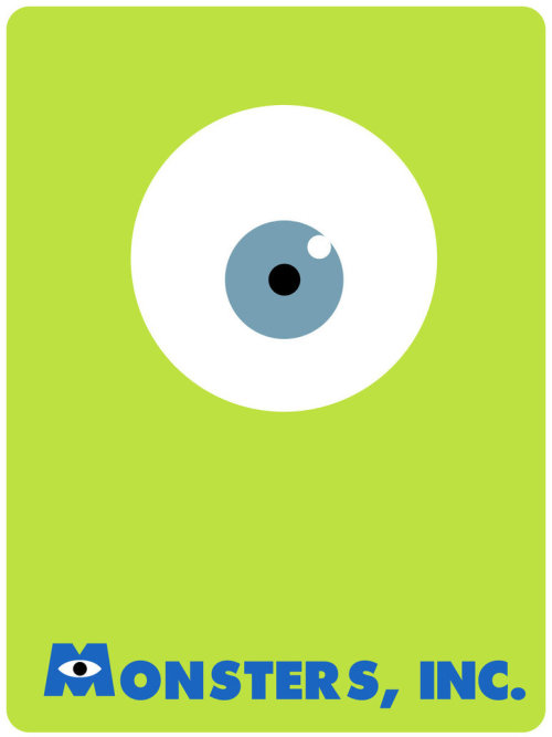 Pixar movies minimalistic style by Eloise