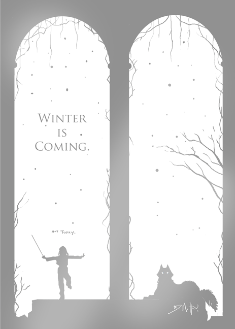 michaeldimotta:Altogether now! My Game of Thrones poster series~ The Houses of Westeros, Jon Snow of