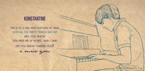 tiina-tran:  Last one in the book! One of my favourite songs, so I had to make two spreads haha <3 I referenced the illustration from a photo of Andrew McMahon :P  