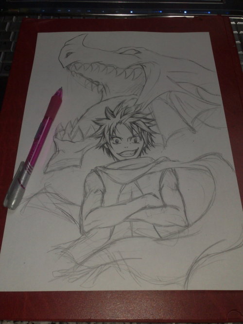 -arya:  WIP - Natsu and Igneel *u*2012 is the year of the dragon!It’s 05.50 a.m. here in Italy, time to go to bed ~ even though I would prefer keep drawing TT/_TT/Good night minna ♥ 