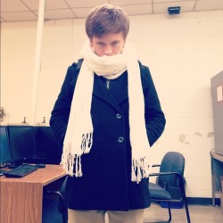 Elijah in le jacket and scarf. (Taken with instagram)