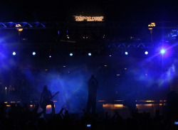 shitsthatscool:  Amon Amarth on the Poolside stage - 70,000 Tons of Metal Cruise. http://www.skullsnbones.com/ 