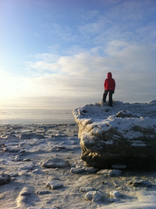 Drake on top of the world! The rocks out on the beach [or REALLY BIG ICE CHUNKS (seriously wtf?) as David informed me] were huge and lots of fun to explore and climb on. Apparently they’re just ice, really dirty ice. I am baffled. They’re so huge and...