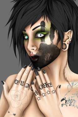 tays-brain-bleeds:  WIP of some “Get Scared” fan art i was doing before the lead singer left the band :o oh wells. still looks cool so il finish it anyway! :D 