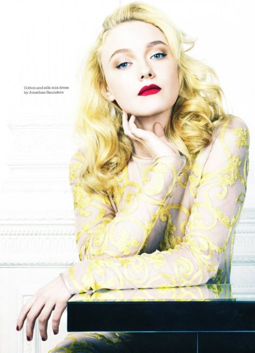 billidollarbaby: Dakota Fanning for Elle UK, February 2012 styled in Dolce and Gabbana and Louis Vui