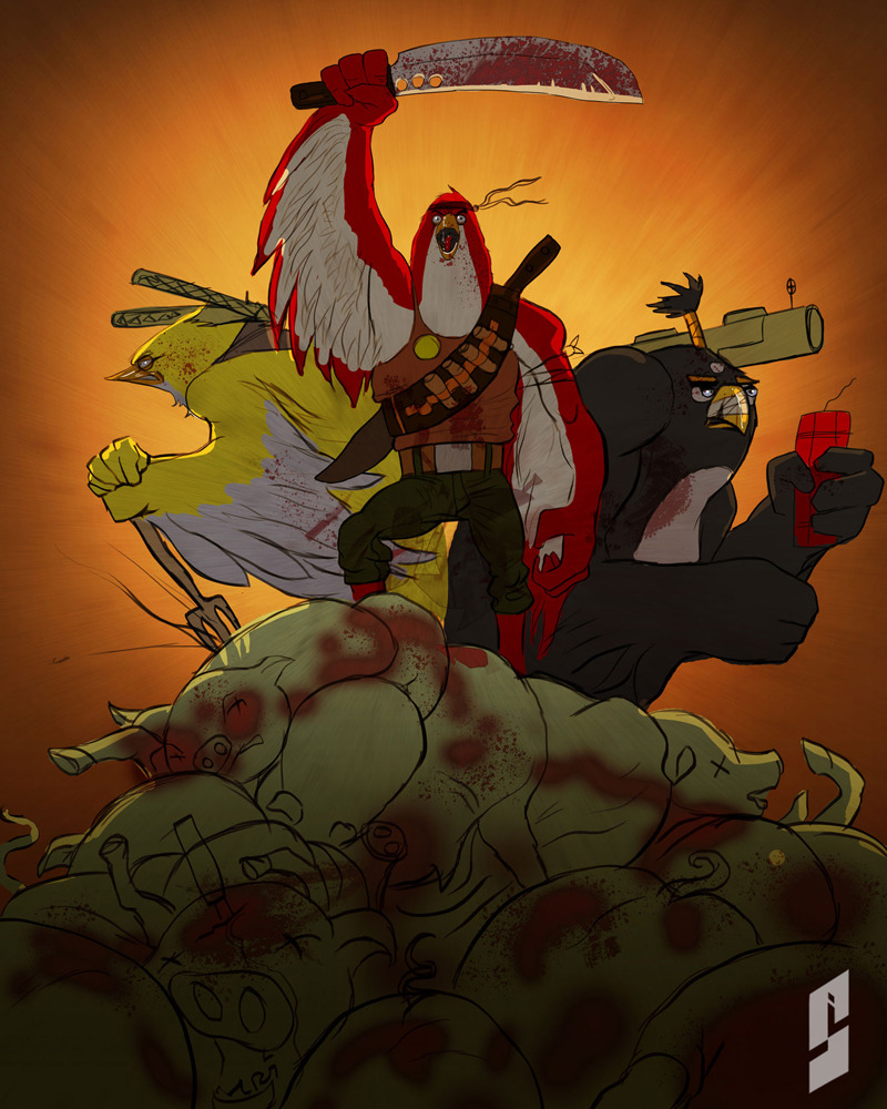 The Angry Birds get a major update in this hardcore fan art illustration by artist Saad Irfan. It’s time to bring the fight to the Green Pig’s doorstep!
Related Rampages: Deadpool WW2 (More)
Angry Birds 2.0 by Saad Irfan (deviantART) (CGHUB)...