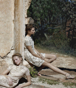 Maud Welzen and Bette Franke by Deborah Turbeville for Valentino Spring 2012
