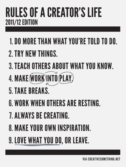 Rules of a Creator&rsquo;s Life
