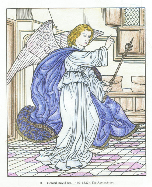 Angel pages I coloured, using coloured pencils. I am really proud of the top one.