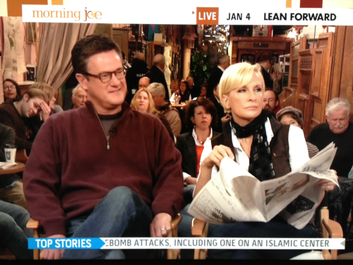 I love that Mika Brzezinski was reading a newspaper today on Morning Joe while Willie Geist was doing his sports segment.